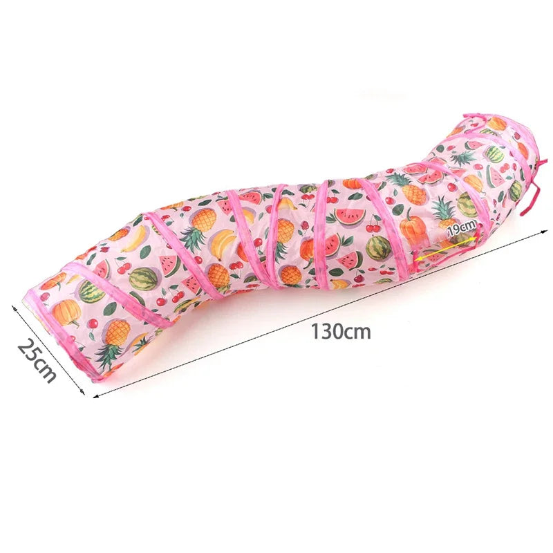 Collapsible Rainbow Cat Tunnel Pet Tube Play Toy Indoor Outdoor Kitty Puppy Toys for Puzzle Exercising Hiding Training Cat Toys