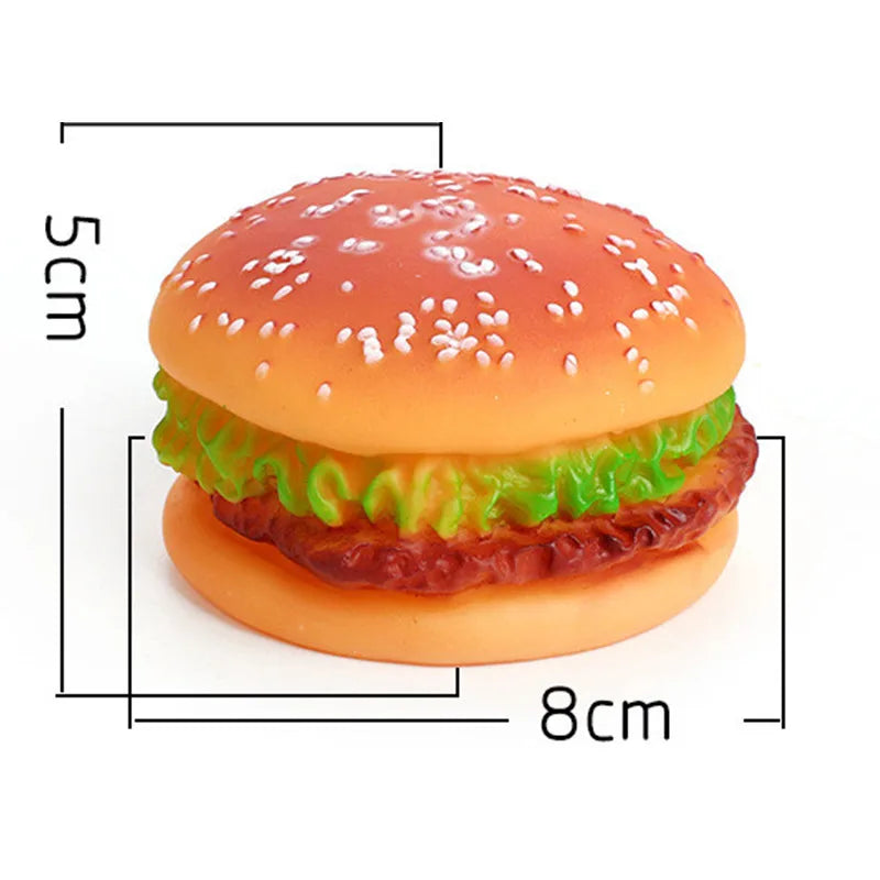 Pet Dogs Hamburger Toy Non-Toxic Puppy Toys Dog Chew Toys Food Grade Silicone Training Playing Chewing Dog Cat Accessories