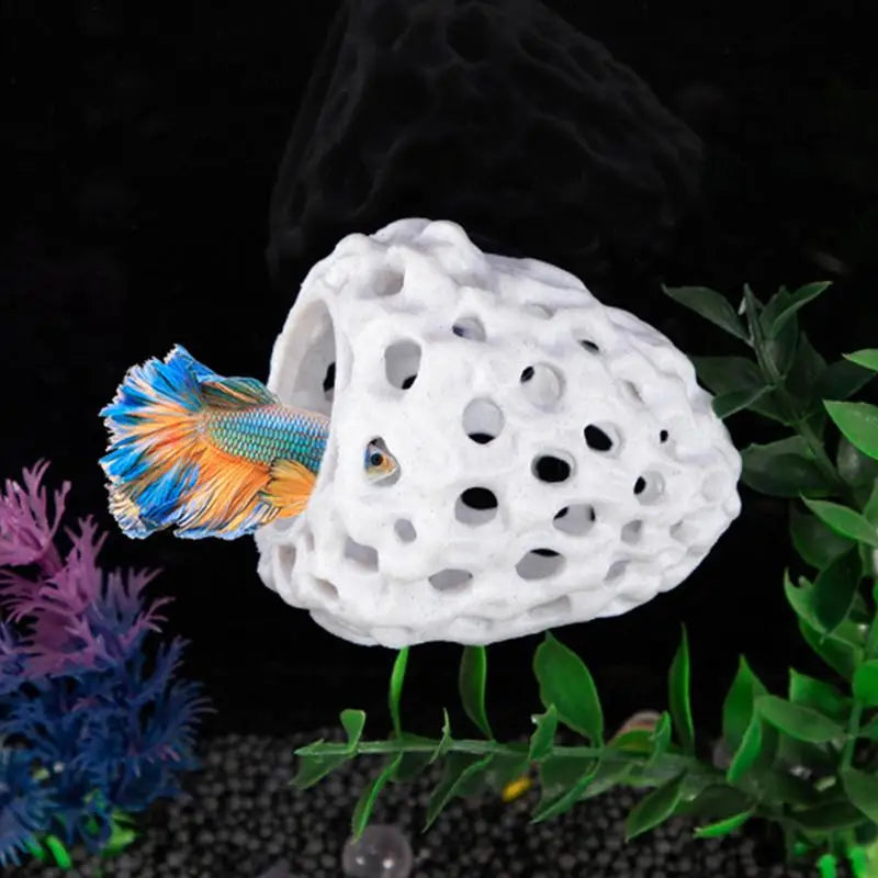 Aquarium Cave Shrimp Hides for Aquarium Fish Tank Hide Cave Porous Stable Aquarium Hideouts Cave Shrimp Shelter Aquatic Decor