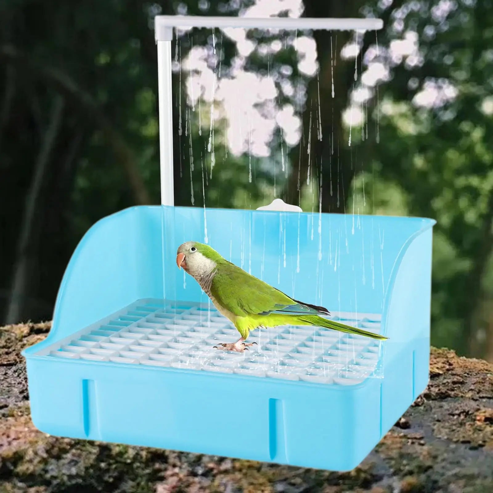 Automatic Bird Bathtub with Running Water Bird USB Electric Bird Bathtub Shower Toy for Amazon Parakeet Pet Birds Cockatiel