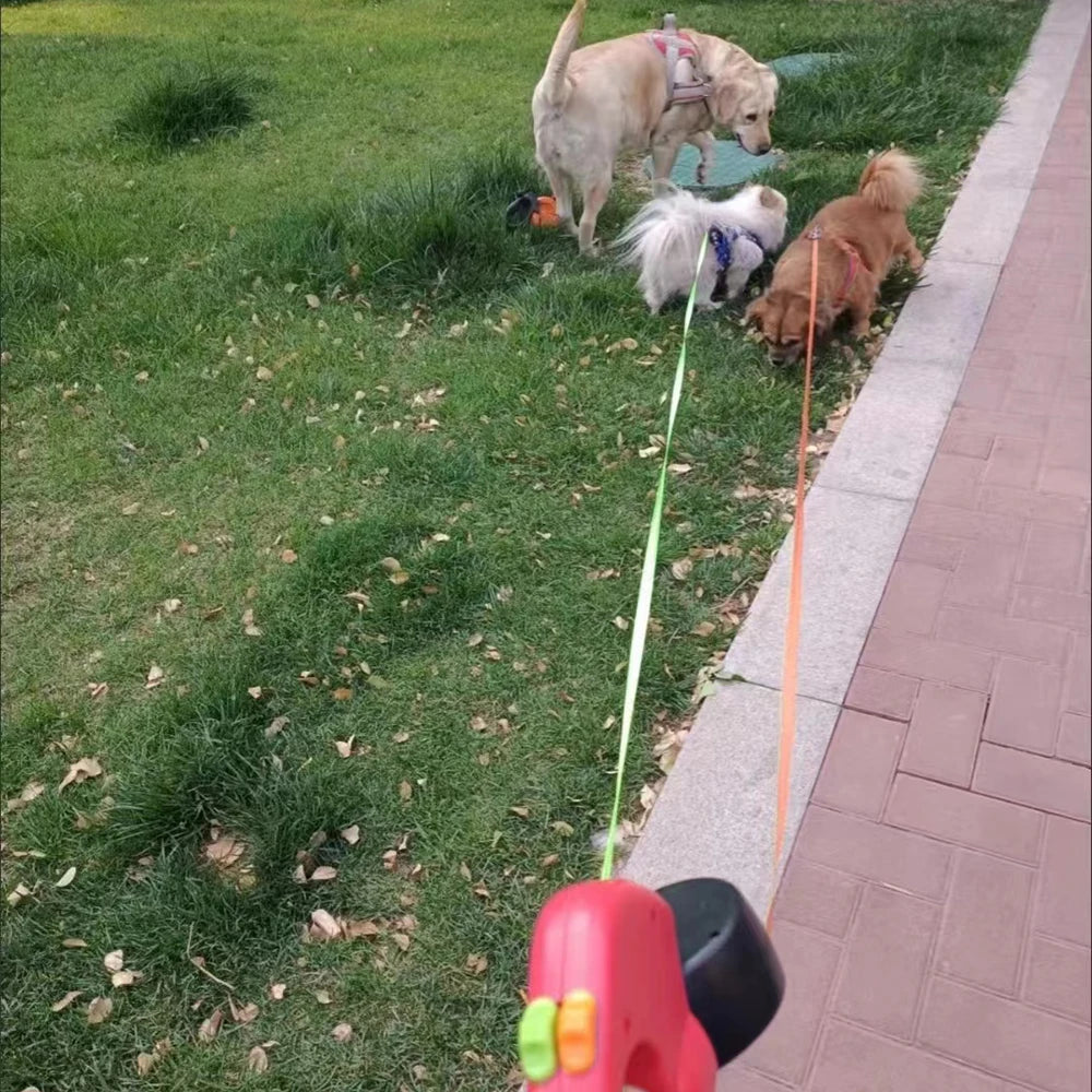 Retractable Dog Leash With Flashlight And Bag Box Outdoor No Tangle Double Pet Leashes For Two Dogs Cats Chihuahua Traction Rope