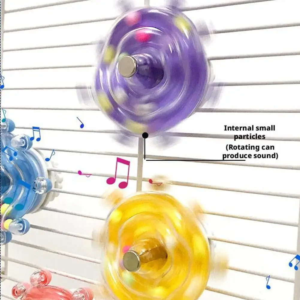 Parrot Decompression Toys Interactive Bird Cage Toy For Parrots Rotating Treat Dispenser For Boredom & Beak Exercise