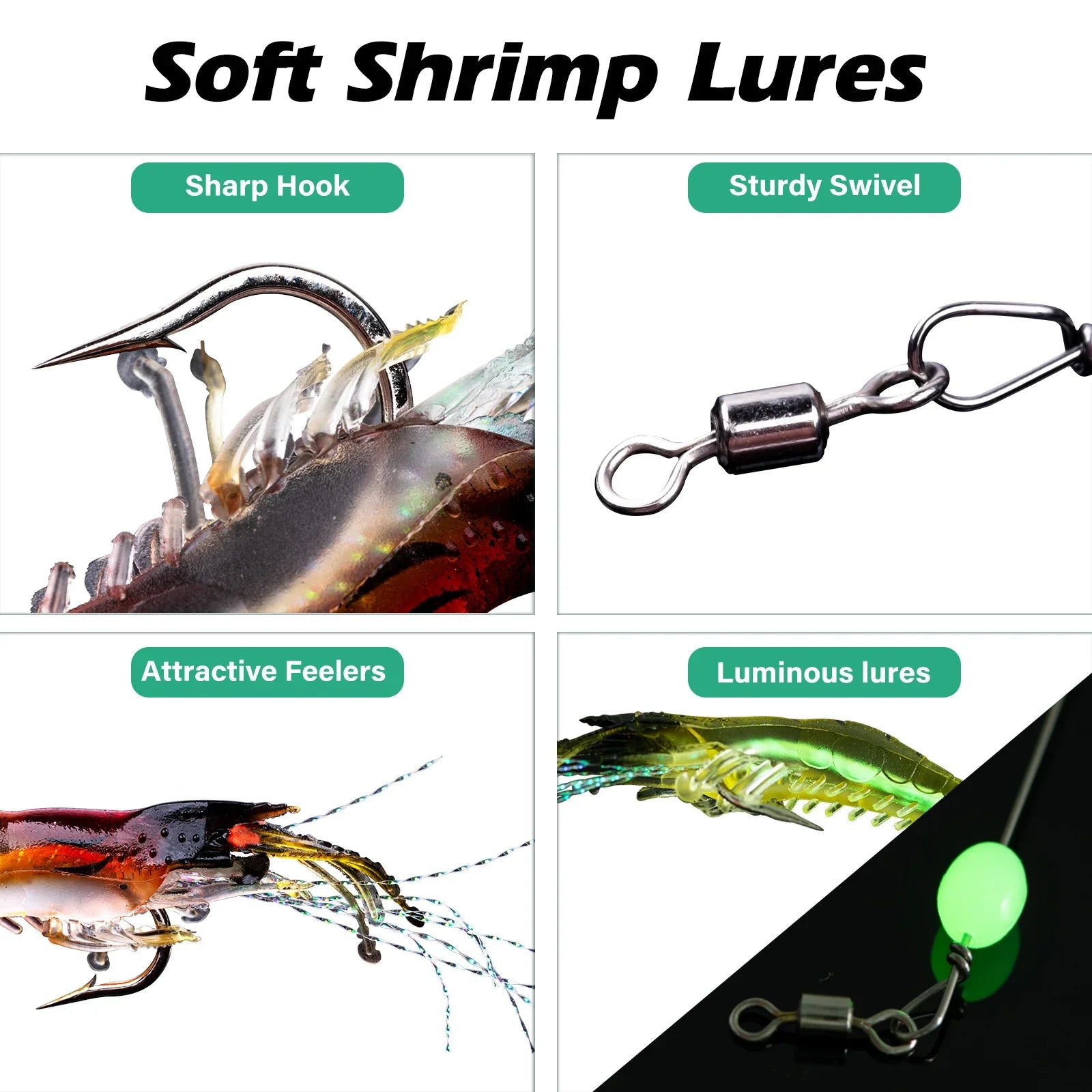 Goture1pcs Silicon Shrimp Fishing Lure 9cm 6g Mixed Color Artificial Shrimp Bait with Hook Freshwater Soft Lure Fishing Tackle