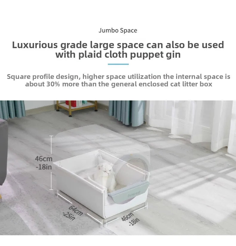 Easy To Clean Cat Litter Box Hand-pulled Shit Shoveling Fully Enclosed Cat Toilet Semi-automatic Cat Litter Box  Litter Tray