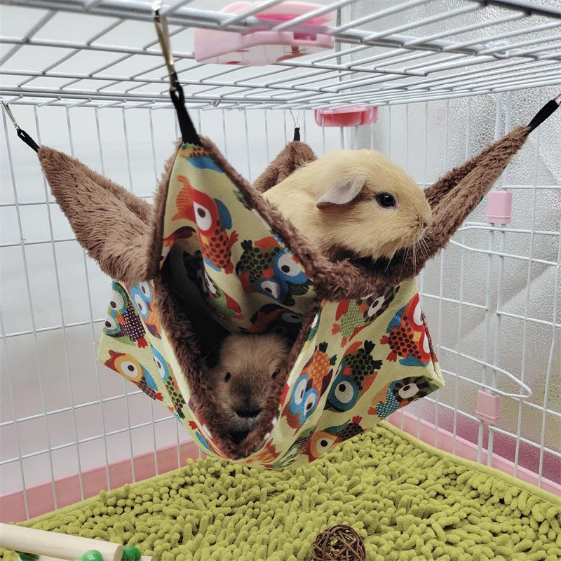 Warm Plush Hamster Hammock Small Animal Double-layer Thicken Sleeping Bag Nest Pets Rat Squirrel Hanging Cage House 햄스터케이지