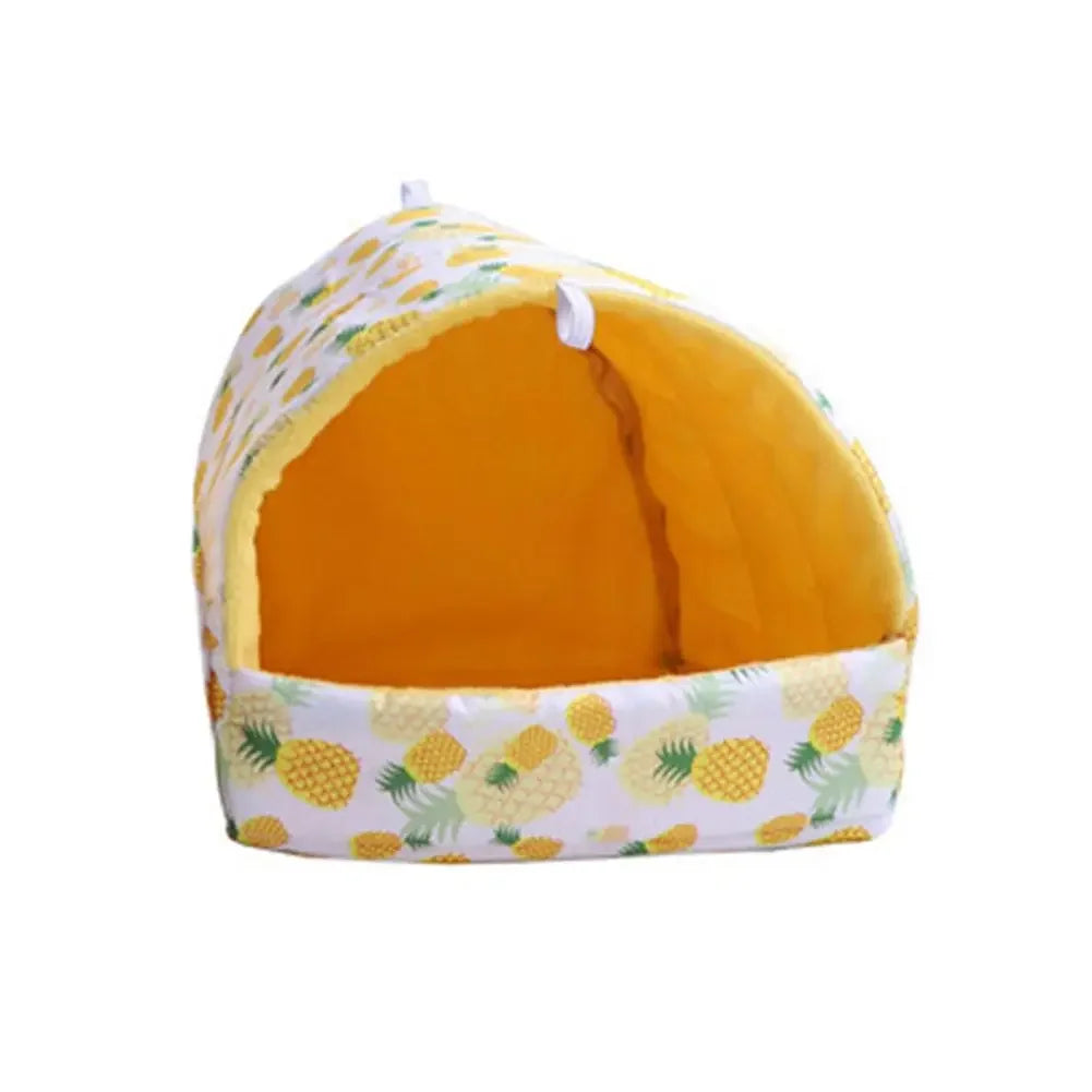 1pc Cartoon Hamster House Bed Winter Comfortable Rat Home Cute Foldable Guinea Pig Hanging Tent Sleeping Nest Ferret Cage