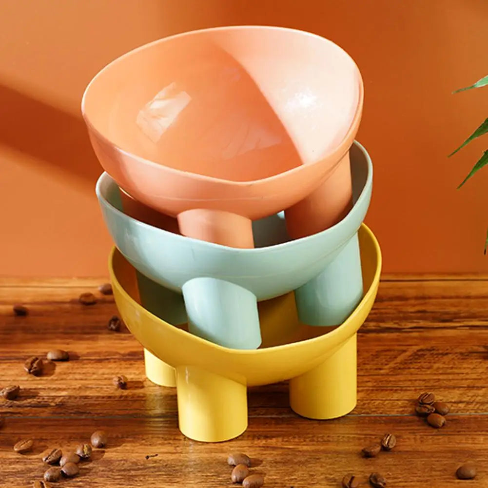 High Foot Dog Bowl Non-Slip Cat Dog Bowl Neck Protector Pet Food Water Bowl Anti-tip Pet Feeder Feeding Bowl Double Cat Bowl