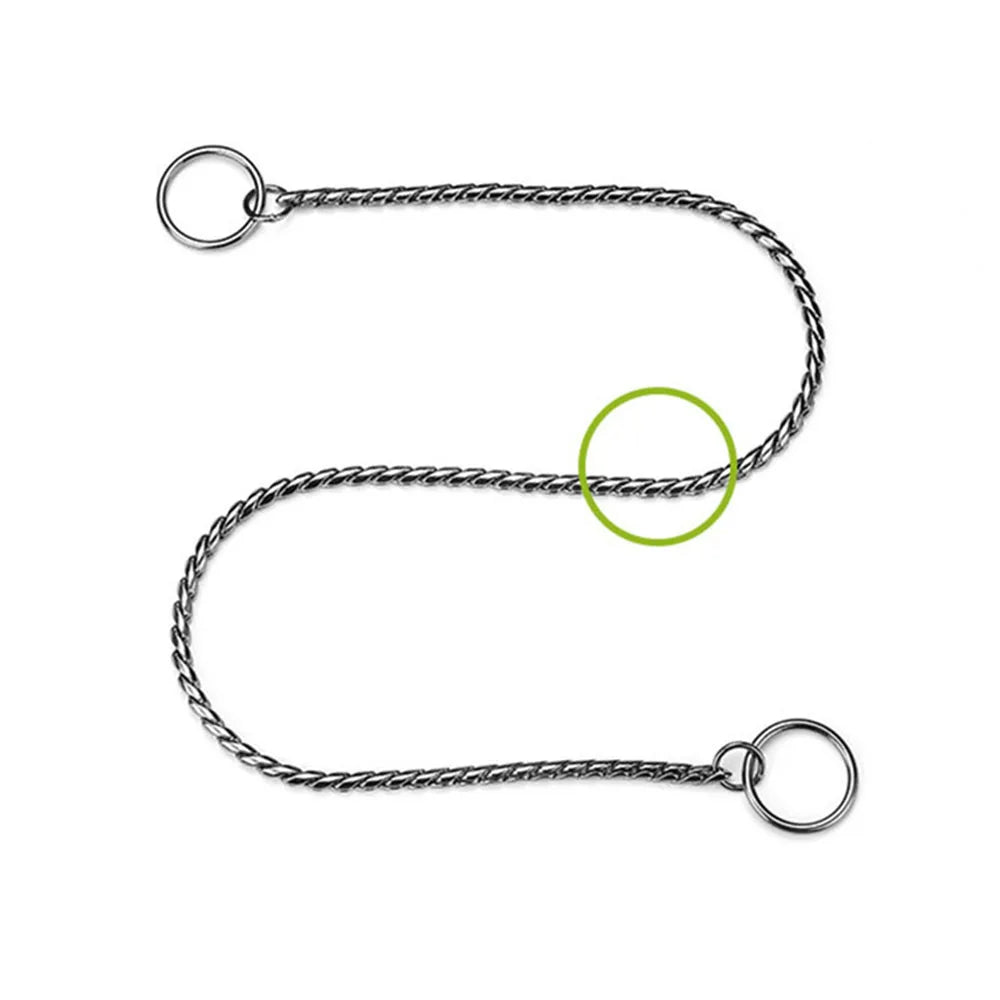 Dog Snake Chain Choke Collar P Chock Metal Chain Dog Collar Necklace Walking Training Pet Supplies for Small Medium Large Dogs