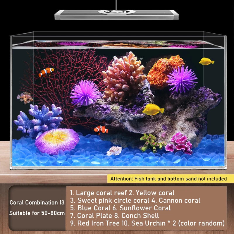 A3 Fake Coral Small Ornament Set Simulation Water Grass rockery Decoration Fish Tank Decoration Shell Water Scenery Package Home