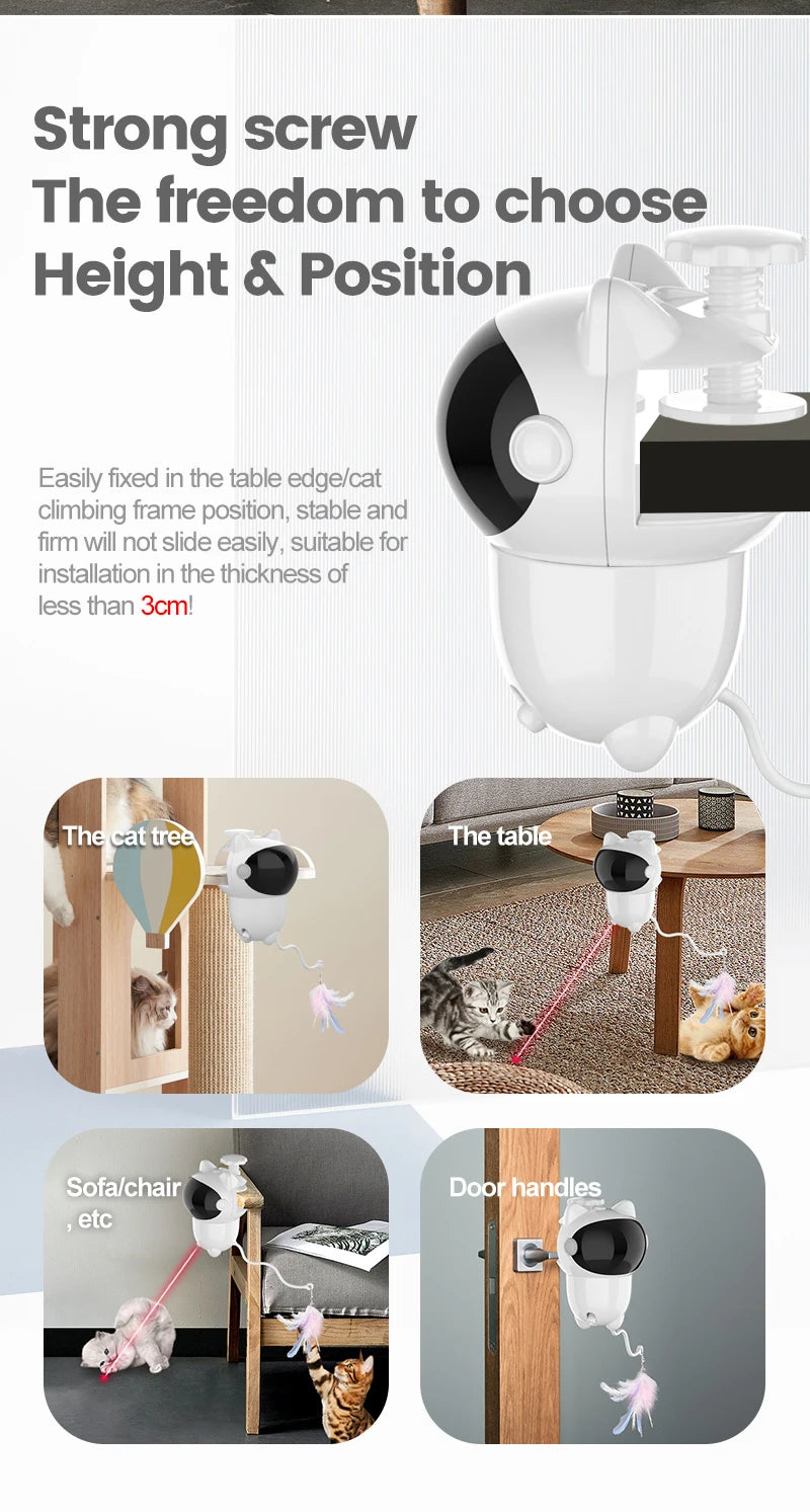 Pet Cat Toy Interactive  Rechargeable Infrared Smart Automatic  Interactive Cat Toy Multiple Angles