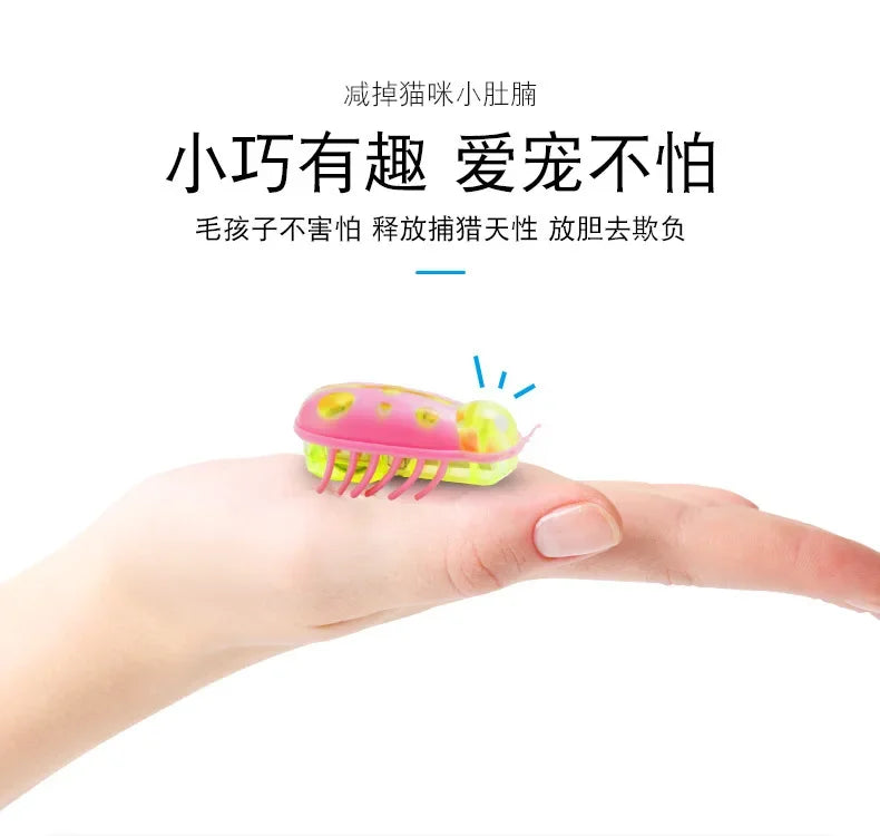 Funny Electric Bugs Cat Toy Automatic Escape Mini Robot Bug Vibration Insect Toys for Cats Battery Operated Cockroach Ladybug