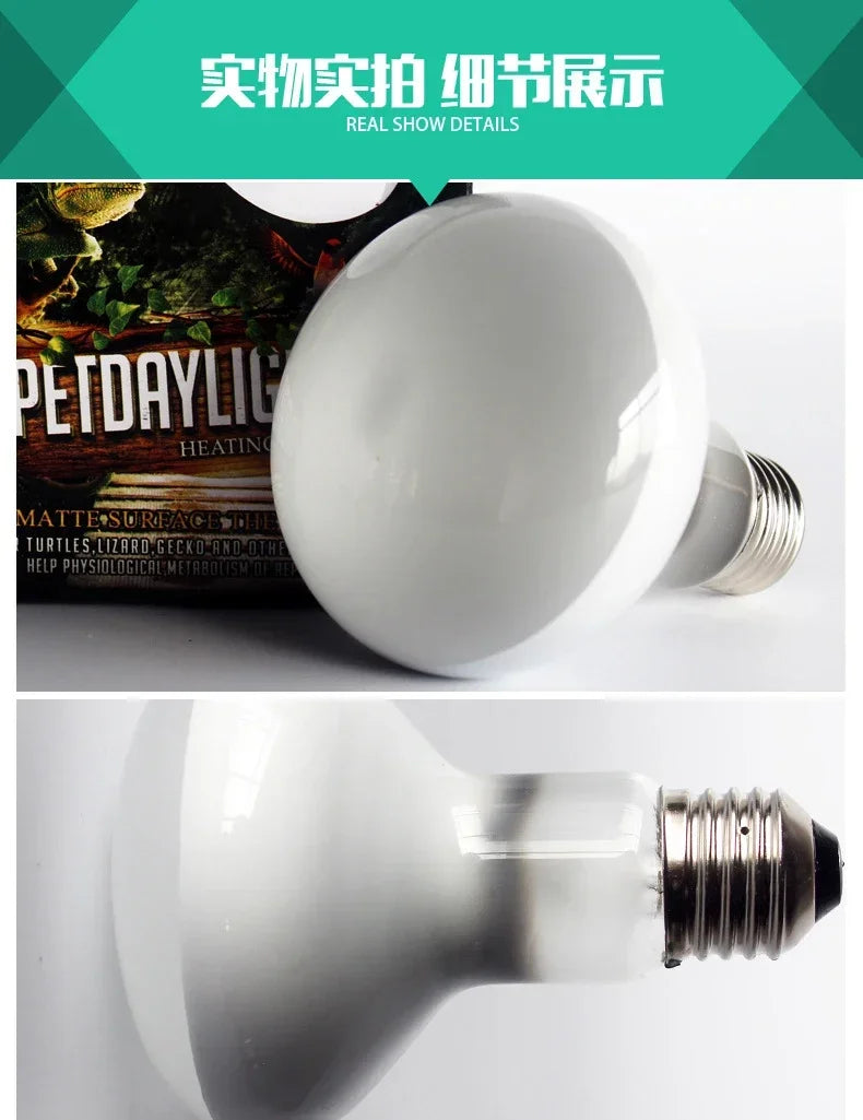 25W-100W E27 Reptile Heating Lamp Bulb UVA Heating Light Lizard Calcium Supplement Lamp Amphibians Terrarium Lighting Supplies