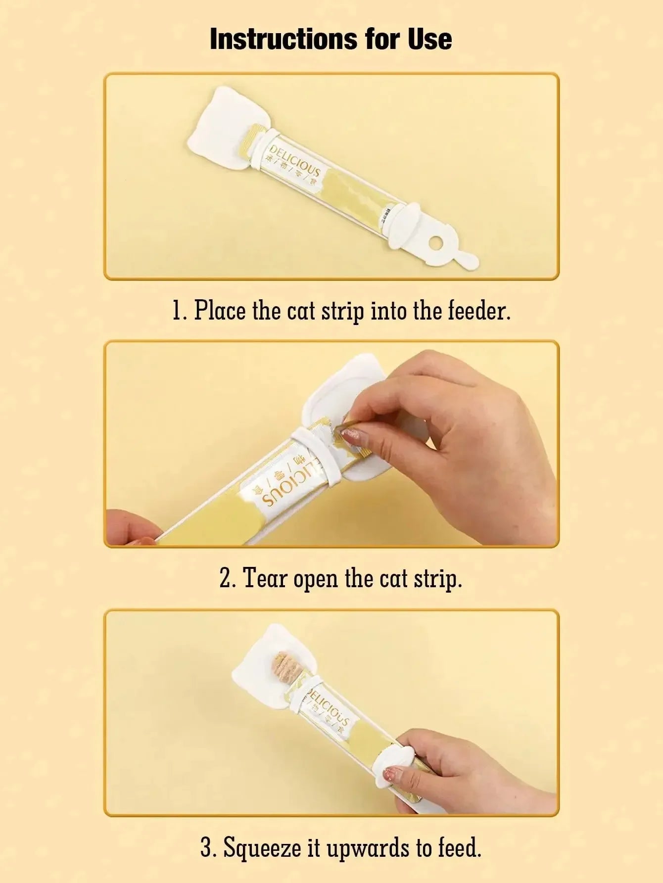 1/3PCS Cat Strip Feeder Spoon Long Handle Lickable Wet Food Feeder for Cats Pet Meat Mud Food Squeeze Dispense Spoon Pet Supplie