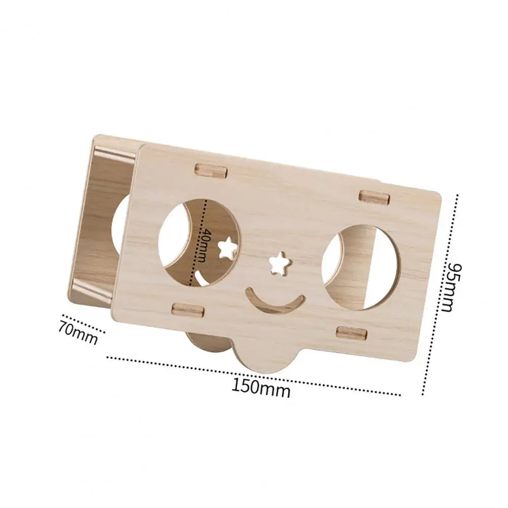 Wooden Hamster House Swing Sleeping Nest, Multi-Holes, Breathable Double Layer, Fun Toys, Small Pet Supplies