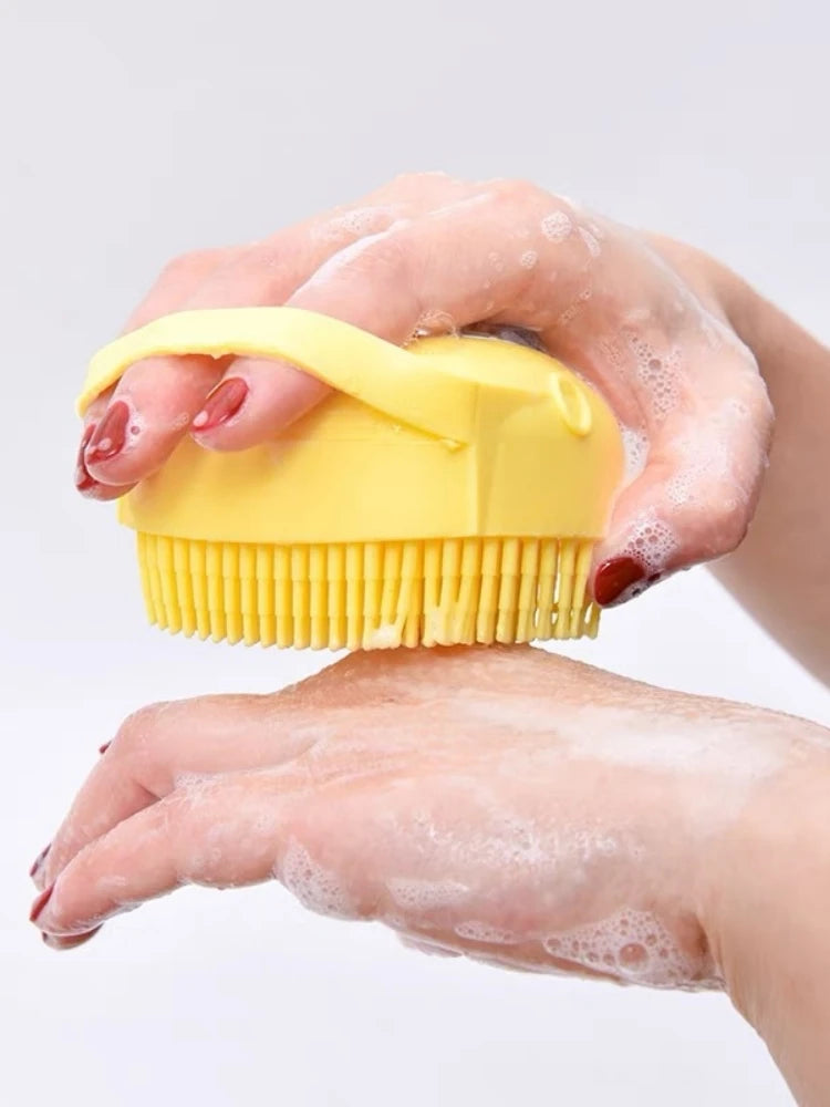 1pc Bathroom Puppy Big Dog Cat Bath Massage Gloves Brush Soft Safety Silicone Pet Accessories For Dogs Cats Tools Pet Dog Brush