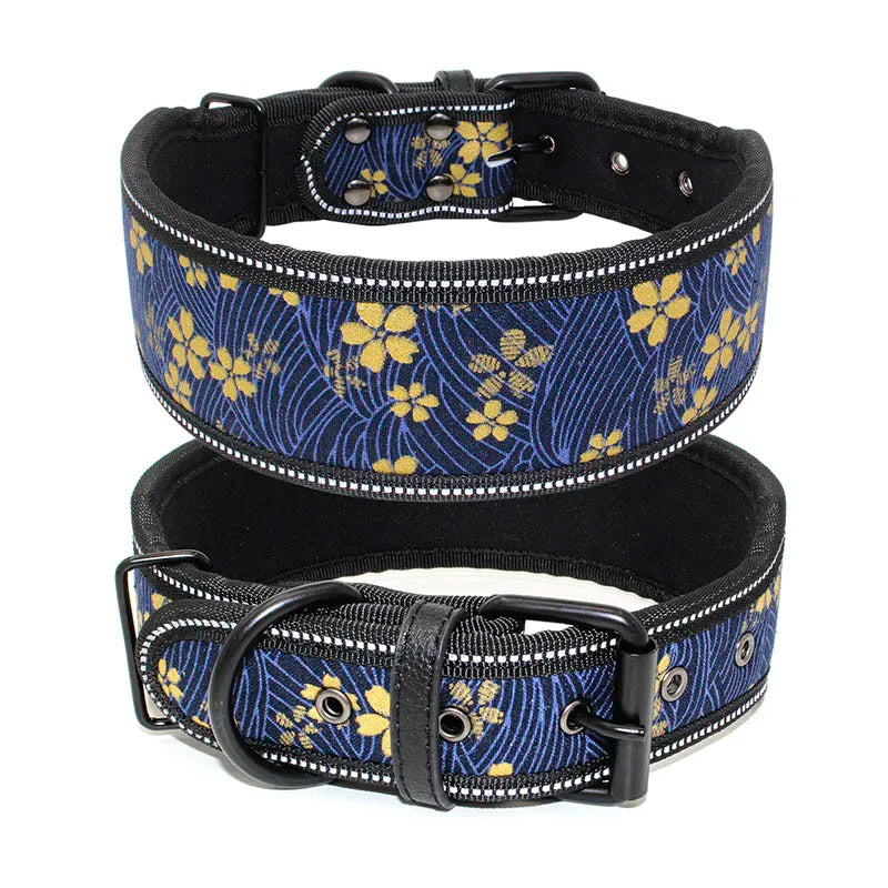 Fashion Big Dog Collar Reflective Adjustable Pet Collars for Small Medium Large Dogs German Shepherd Whippet Pets Accessories