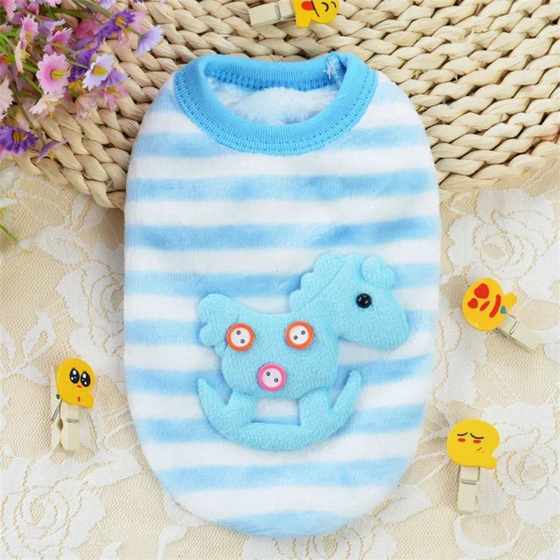 Plush Cat Rabbit Vest Cartoon Autumn Winter Pet Clothes for Kitten Puppy Bunny Guinea pig Warm Fleece Small Animals Clothing