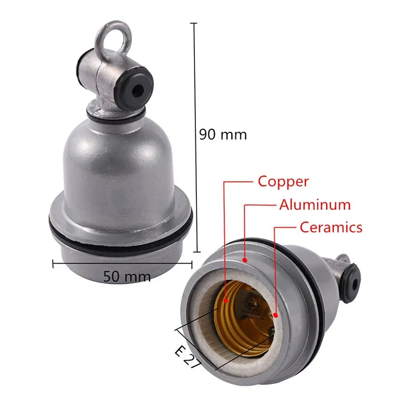 New E27 Ceramic Socket for reptile Breeding Heating Bulb Holder Waterproof Heating Lamp Holder Insulated Brooder Heat accessorie