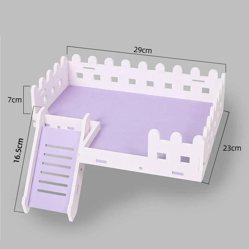 Double Layer Hamster Playing Standing Platform Safety Climbing Ladder Small Animals Cage Toys for Mouse Rat