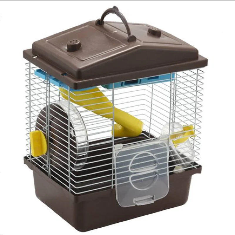 ABJJ Pet Cage Hamster Cottage With Transparent Skylight Double Layer House For Hamster Golden Hamster Pet