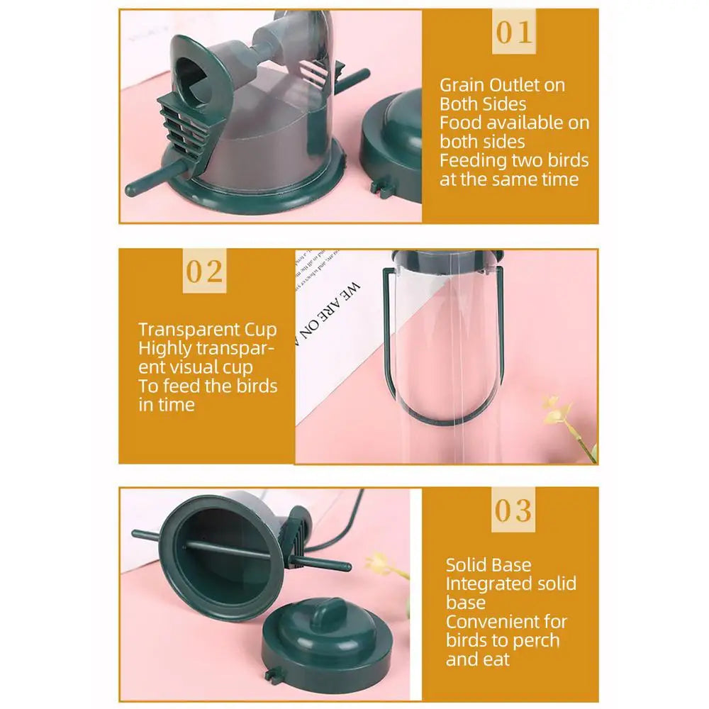 Dangling Bird Feeder Squirrel Proof Bird Food Container PP Bird Food Dispenser Container Tubular Bird Feeders for Pet Supplies
