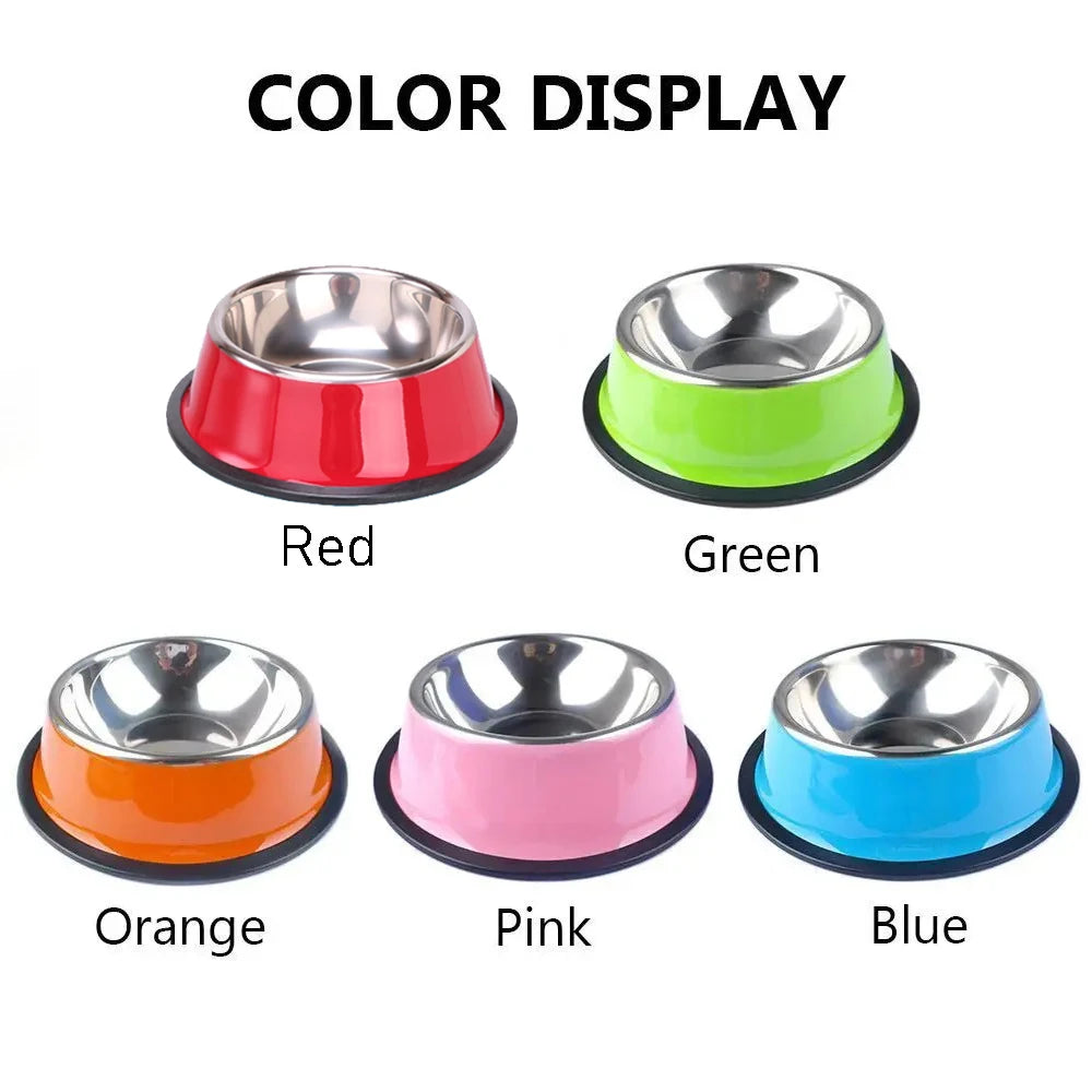 Custom Stainless Steel Pet Bowl Cat Bowl Dog Food Bowl Multi-Specification Anti-fall Food Bowl Food Bowl Feeding Pet Supplies