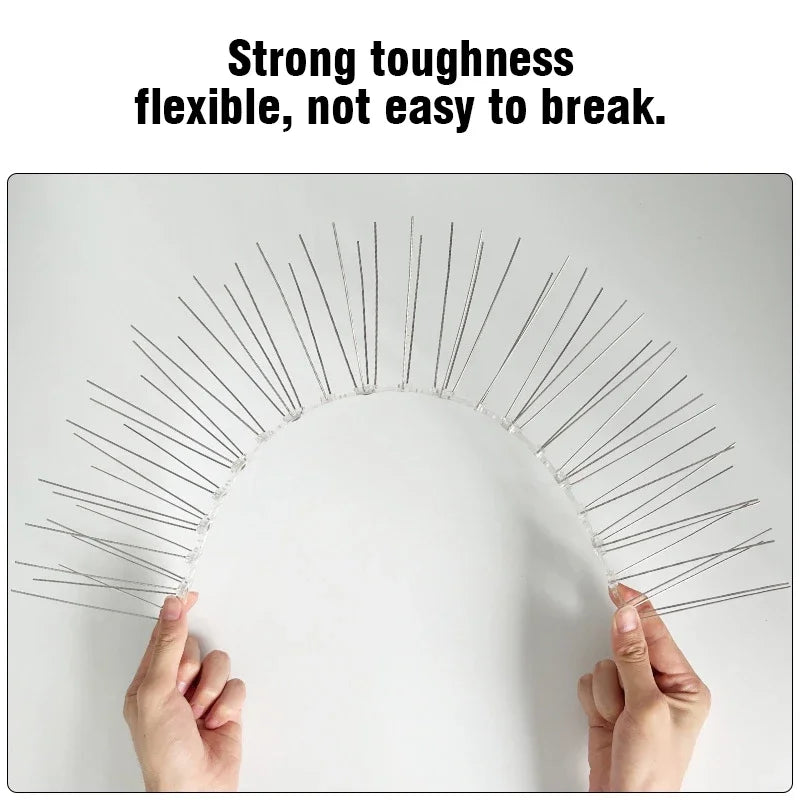 25cm Anti Pigeon Spikes Deterrent Anti-Bird Repellent Stainless Steel Bird Spikes Thorn on Balcony Eaves Sills Bird Proof Nails