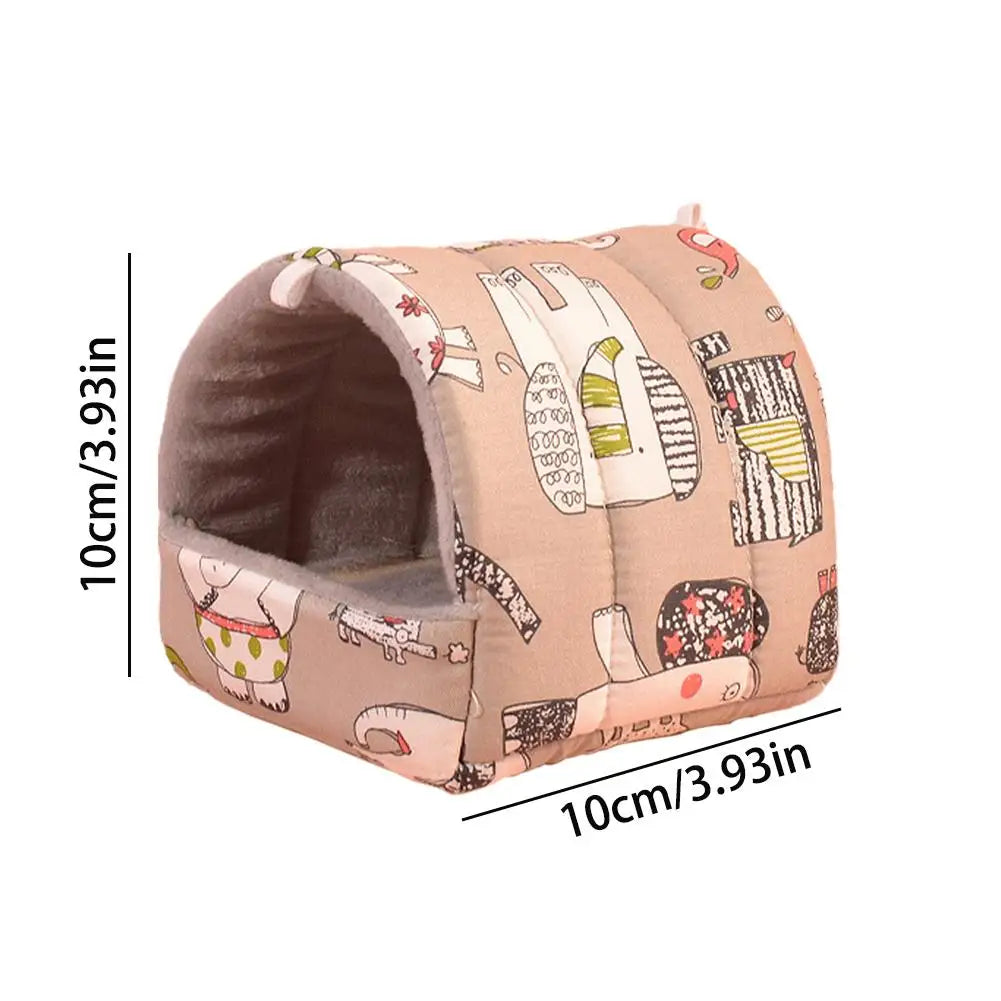 Soft Hamster House Rabbit Rodent Guinea Pig Rat Cage Nest Small Animal Sleeping Bed Winter Warm Cotton Mat Accessories Hedgehog