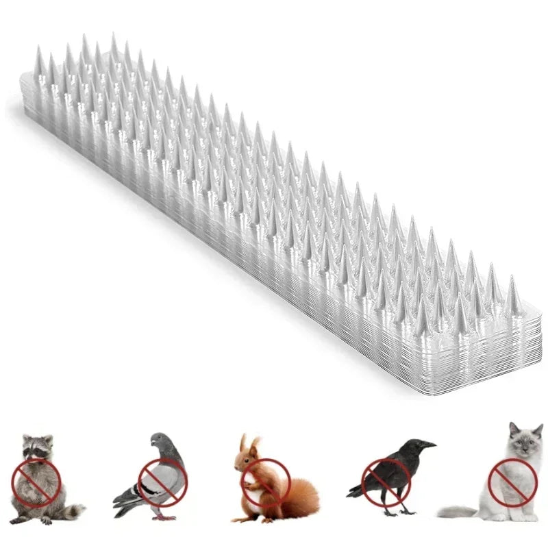 1/2pcs Spikes Repeller Cat Plastic Bird Repellent Anti Pigeon Anti-bird Squirrel Garden Fences Control Transparent Spikes Fence