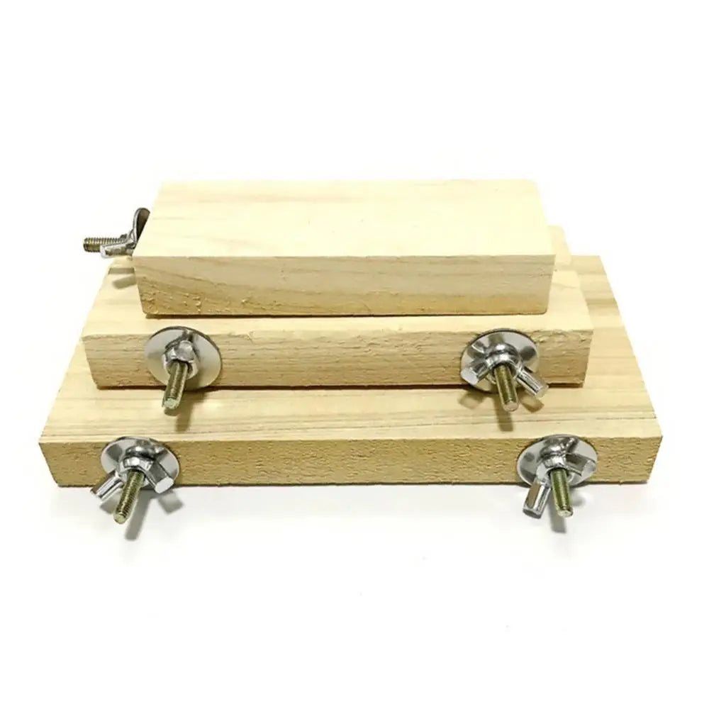 Parrot Bird Wood Perch Stand Platform Hanging Cage Decor Paw Grinding Toy Bird Perches Platform Grinding Paw Parrot Rack