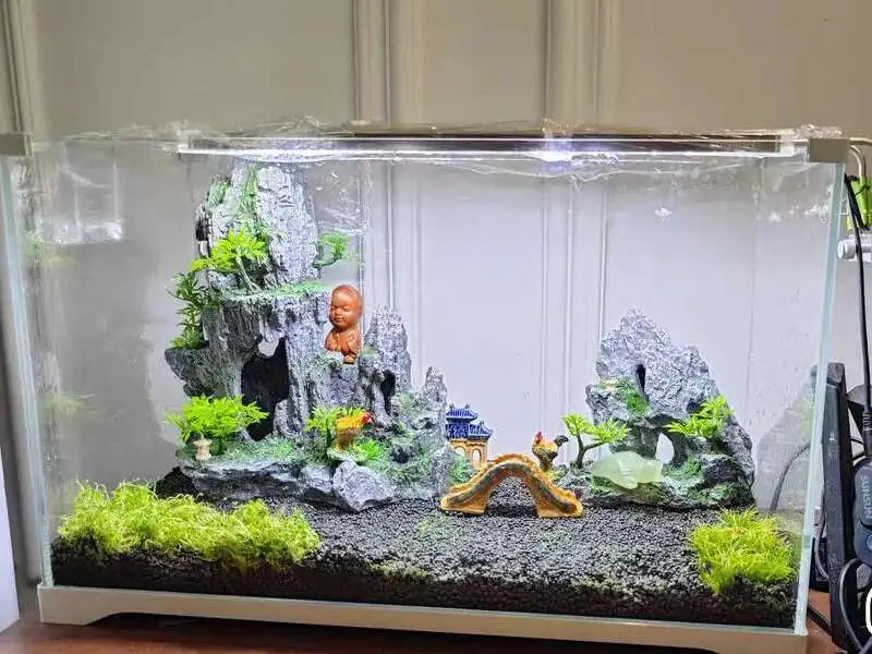 Large fish tank decoration resin aquarium decoration rockery landscape accessories fish tank aquarium decoration background