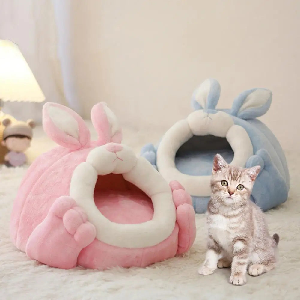 Hamster House Rabbit Shape Hamster Hideout Removable Cushion Sleeping Cage Guinea Pig Hedgehog Rat Chinchilla Bed Nest