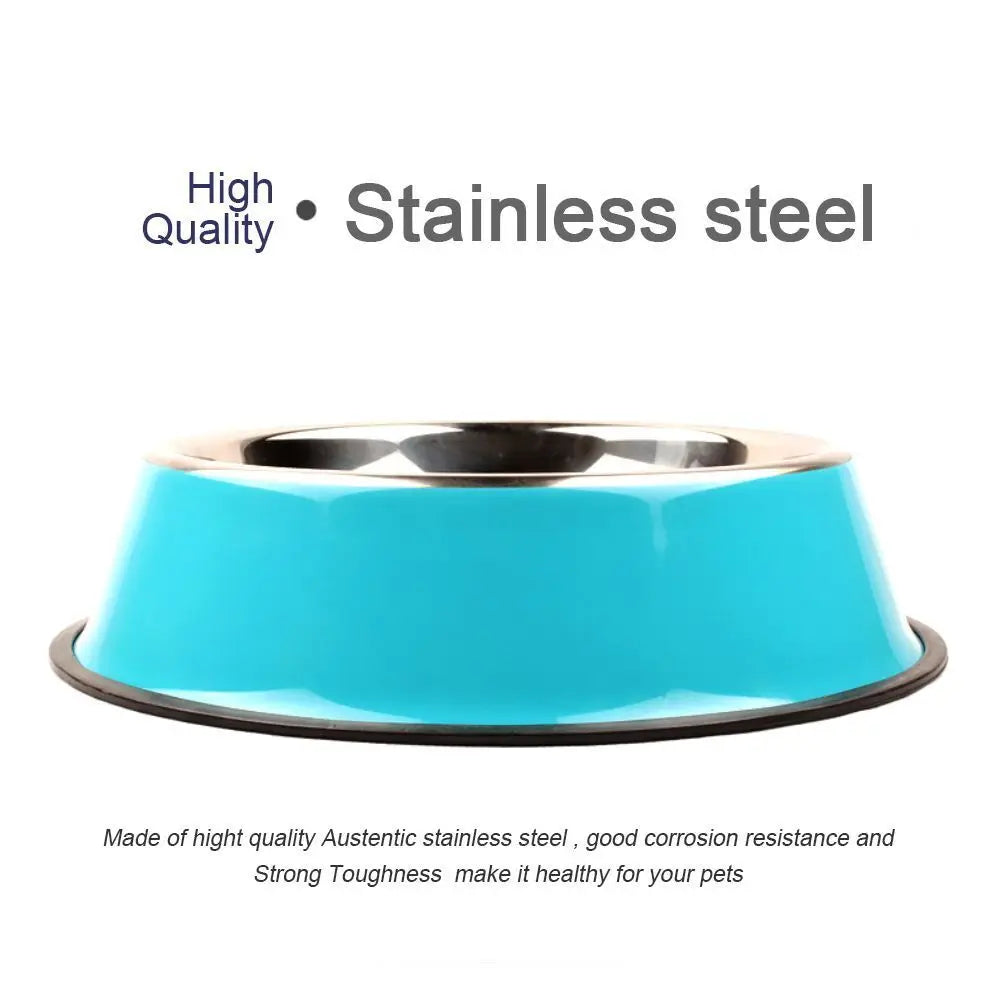 Stainless Cat Bowls Pet Steel Bowl Set Food Water Bowl for Dogs and Cats Anti-skid Cats Supplies