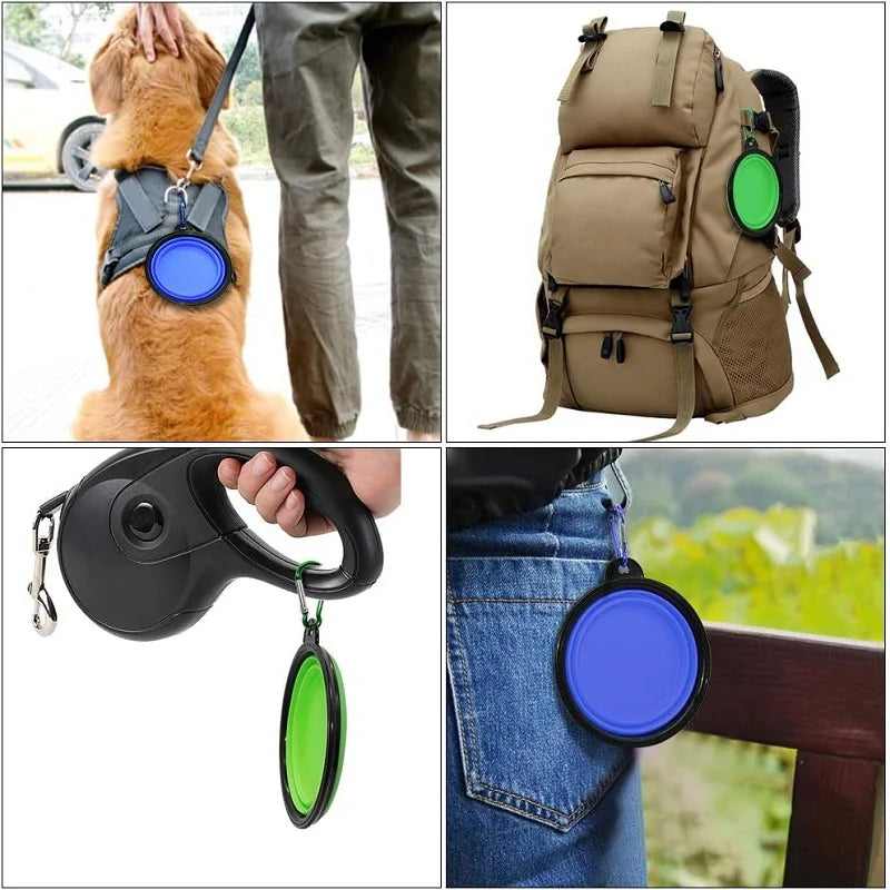 Pet Folding Silicone Bowl Large Outdoor Pet Travel Bowl Collapsible Dog Food Bowl Water Portable Puppy Food Container Feeder