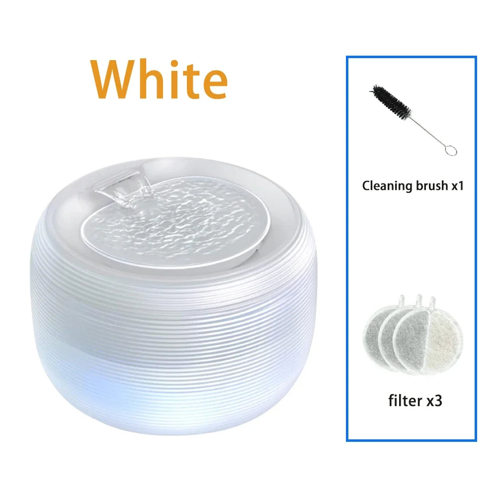 Ultra Quiet Cat Water Fountain Automatic cyclic filtering Pet Drinking Water Cat and dog Constant Temperature WaterBowl with LED