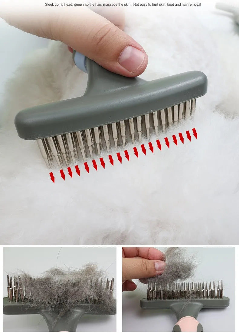 Dog Comb Double Teeth Dog Brush Stainless Steel Combs for Dogs Hair Knot Open Pet Grooming Brush Cat Comb Dog Combs Pet Supplies