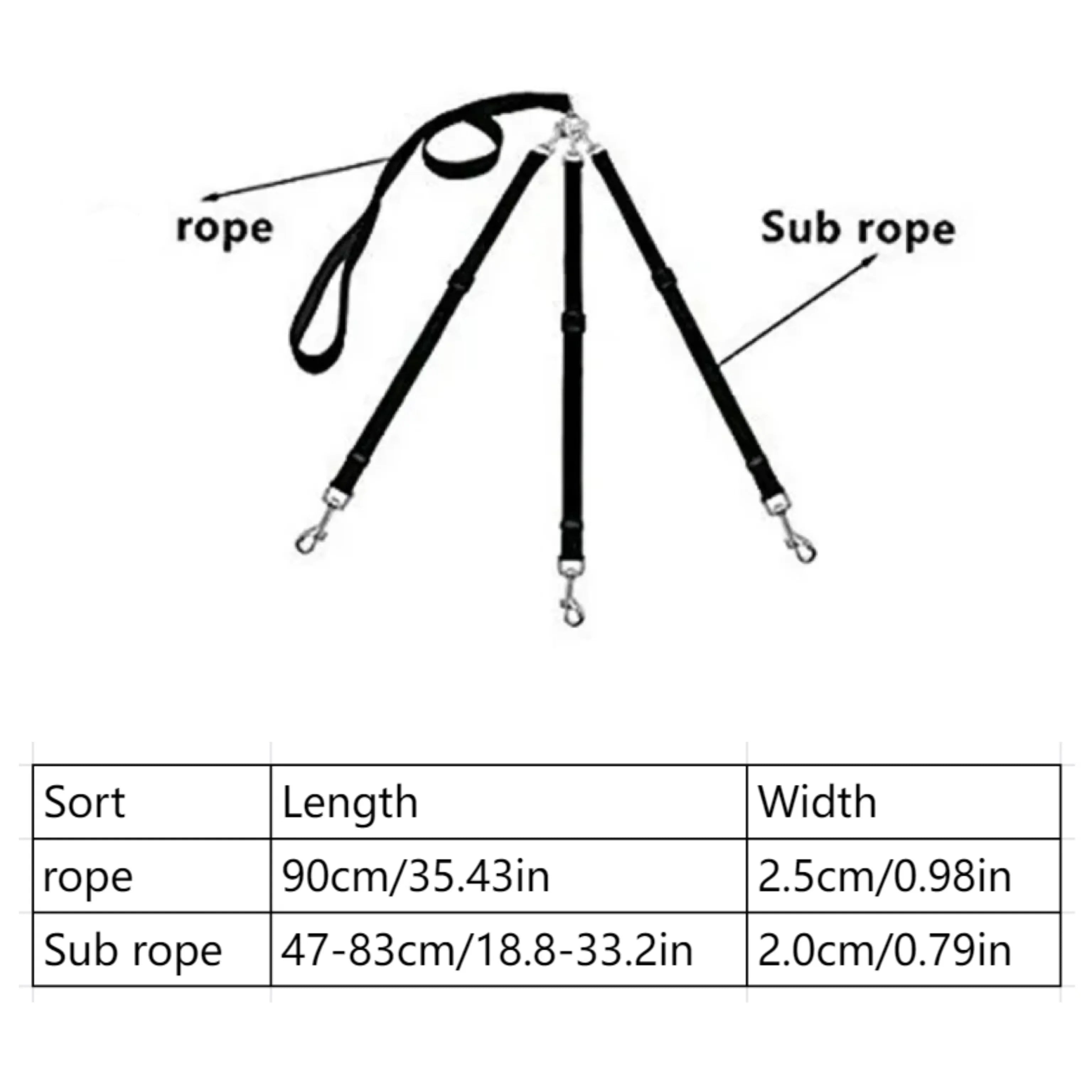 Durable 3-in-1 Nylon Dog Leash with Padded Handle for Outdoor Walking, Car Travel, Hiking and Camping - Three-Way Pet Leash
