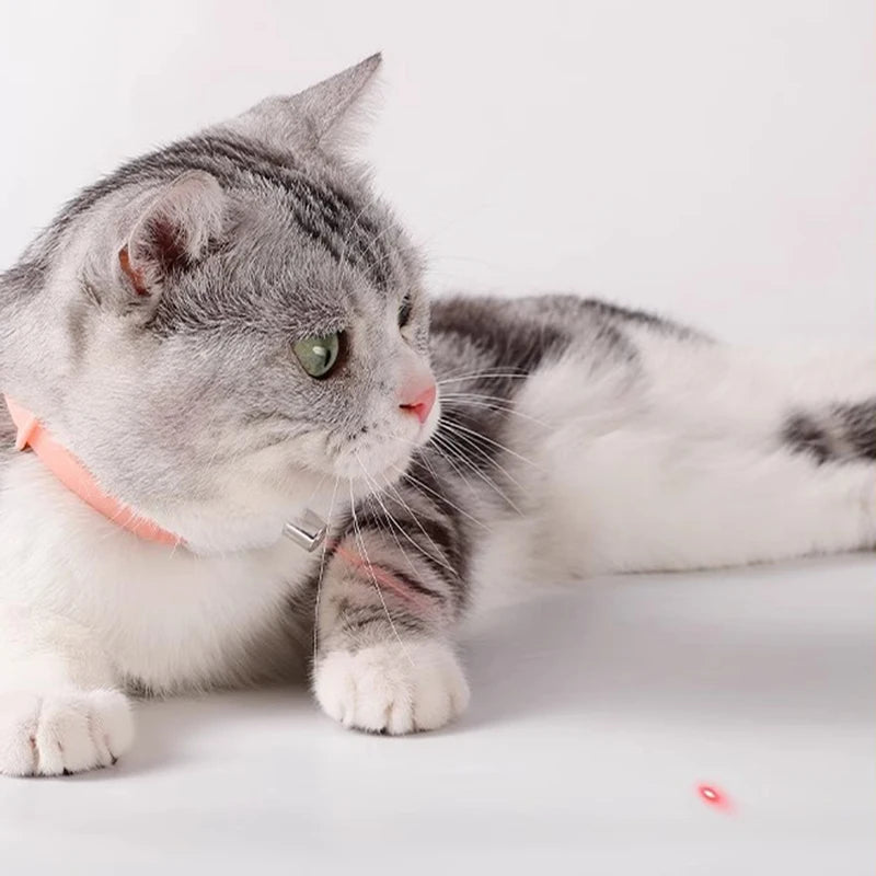Smart Cat Toy LED Laser Cat Teasing Toy USB Rechargeable Cat Toy Adjustable Magic Cat Collar Kitten Playing Toy Cat Accessories