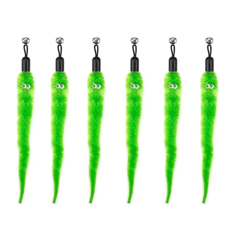 Cat Feather Toy Accessories False Birds Worm Toy with Bell Kitten Cat Toys Interactive Replacement Refill Foam Ball Training