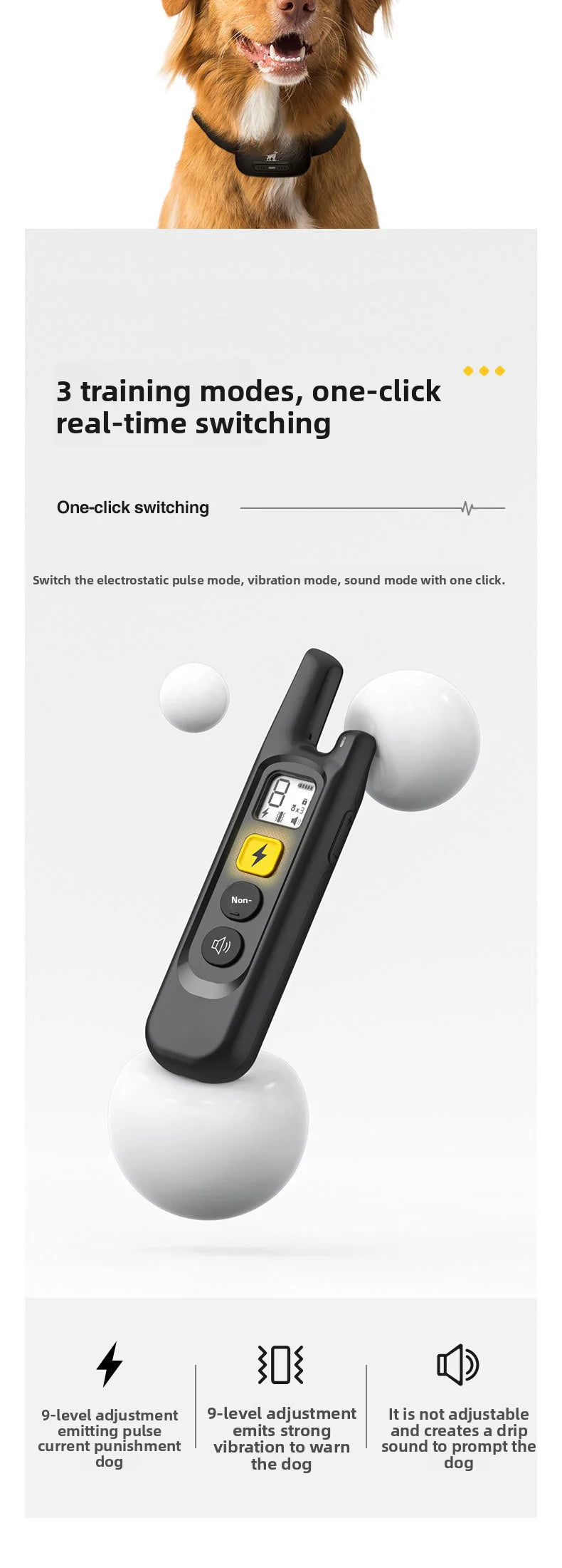 Remote control dog training device dog anti-barking electric shock collar large dog training electric circle small dog barking s