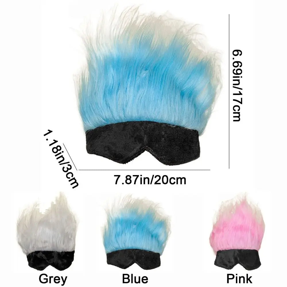 Pet Wig Decoration Polyester Cool Pet Wigs Simple Solid Color Cat Eye Mask Hat Casual Pet Wig Headgear Party