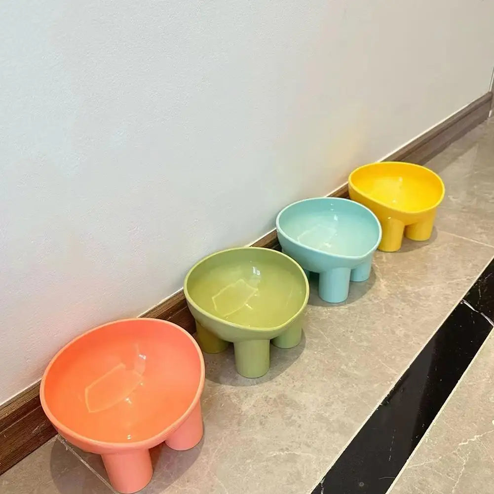 High Foot Dog Bowl Non-Slip Cat Dog Bowl Neck Protector Pet Food Water Bowl Anti-tip Pet Feeder Feeding Bowl Double Cat Bowl