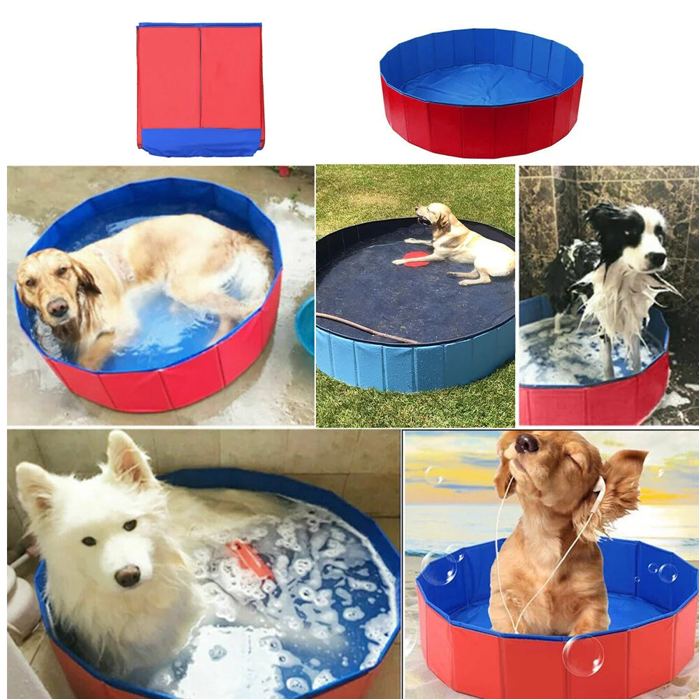 160*30cm/120*30cm/ 80*20cm Pet Pool Foldable Dog Bath Swimming Pool Portable Pet Pool With Drain valve Outdoor Dog Bathing Tub