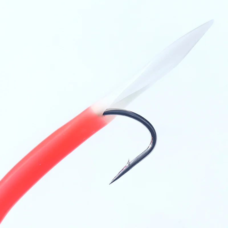 5pcs/Lot Luminous Red with Flasher Codfish Tuna Fishing Sea Sabiki Rig 6/0-14/0 Glow Sea Fishing Hooks Boat Fishing Accessories