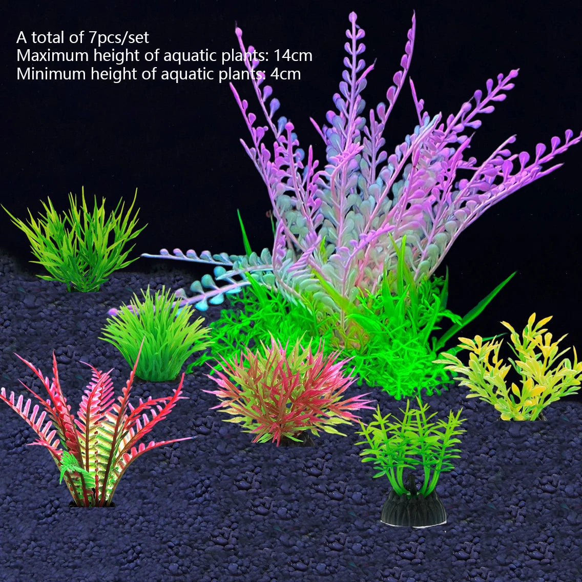7pcs/set Artificial Aquarium Decor Plants Underwater Water Grass Aquatic Plastic Plants For Fish Tank Aquarium Decorations
