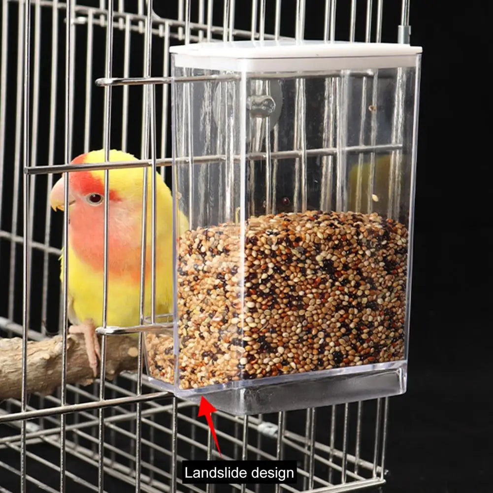 Bird Feeders Automatic Parrot Feeder Drinker with Dustproof Lid Mount Budgie Cockatiel Conure Food Dispenser Pet Supplies