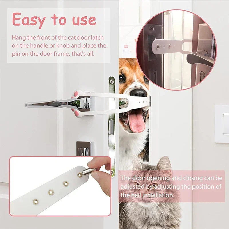Punch-Free Pet Door Opener Adjustable Cat Door Holder Latch Easy Installation Pet Flap Door for Dog Cats Pet Supplies