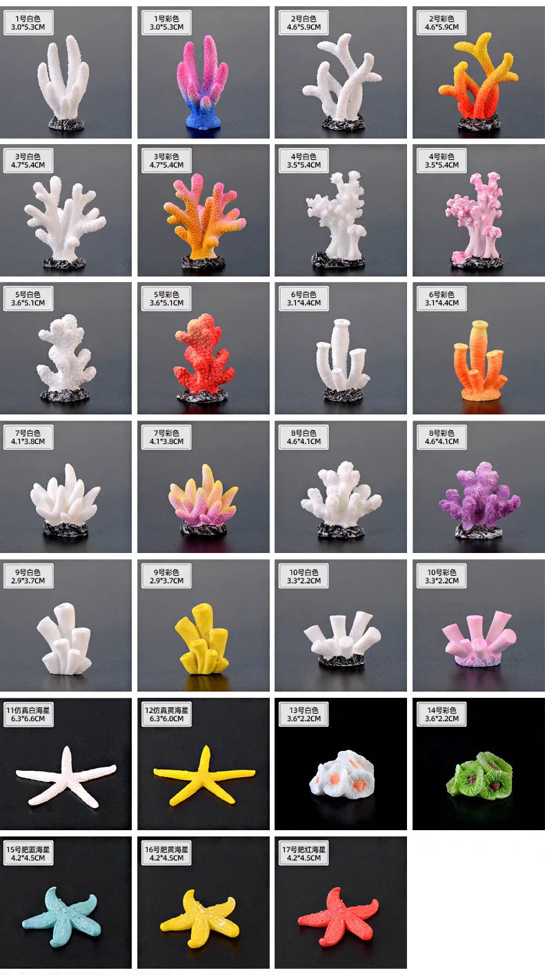 수족관 Simulation Resin Coral Ornaments Fish Tank Artificial Desktop Adornment Cute DIY Aquarium Background Landscape Decoration