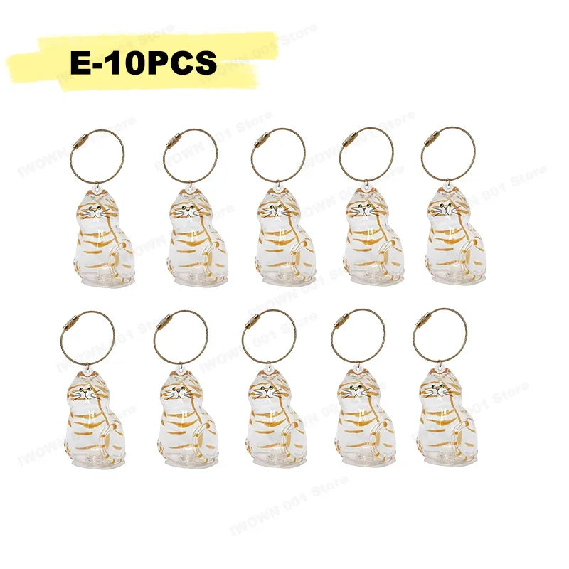 Cat Hair Storage Box Memorial Keychain Transparent Pet Fur Storage Container Hanging Cat Keychain Pendant for Pet Lovers