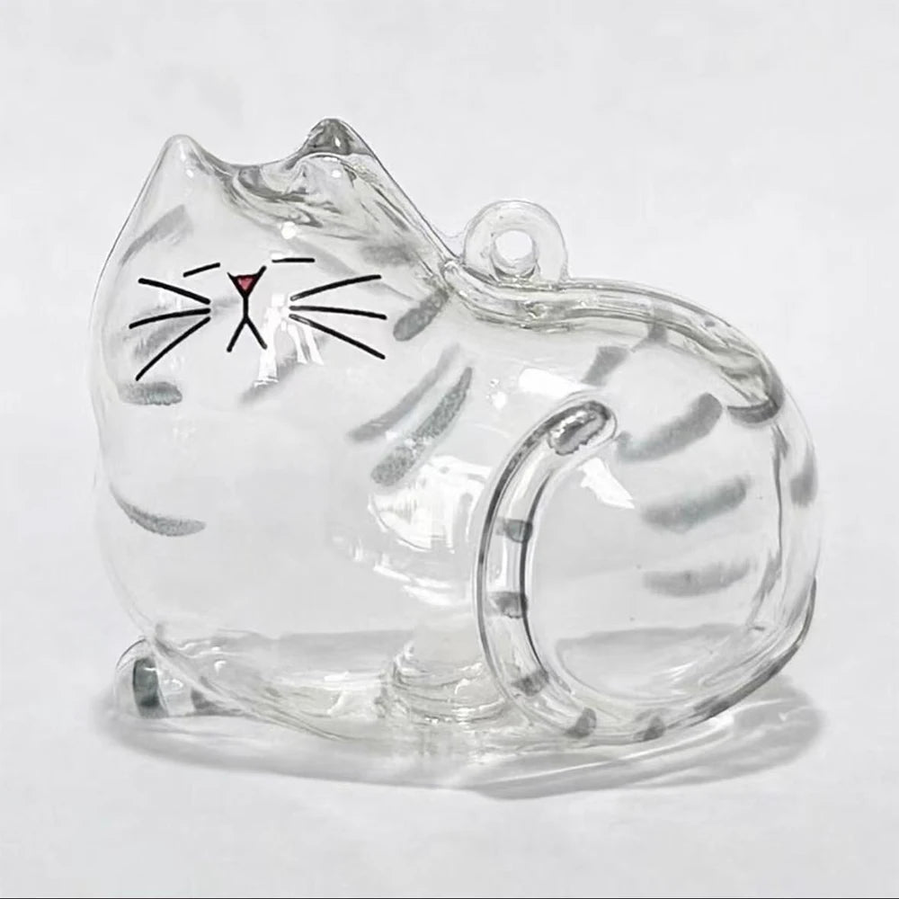 Cat Dog Keychain Pet Hair Storage Box Cute Pets Hair Fur Collection Memory DIY Pendants Bag Decoration Hanging Souvenirs Gift